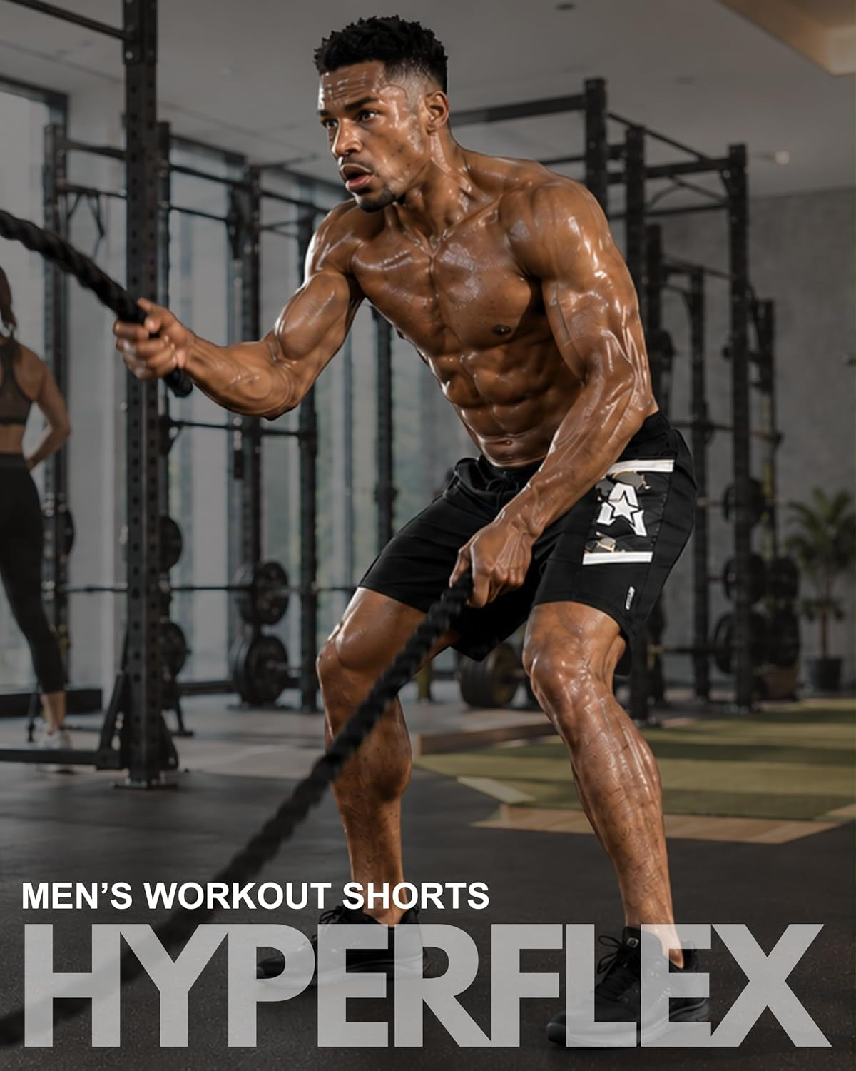 Hyperflex Mens Gym Shorts - 5", 7", & 9" Inseam Athletic Running Shorts - Workouts, Yoga, & Cross Training